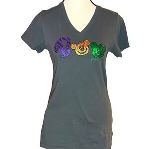 DISNEY PARKS Boo Shirt Rare 2012 Grey Foil Halloween Woman’s Size Medium